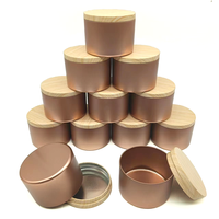 Leere runde nahtlose 4 Unzen 6 Unzen 8 Unzen Roségold Champagner Gold Kerze Blechdose Behälter Metall Kerze Zinn Box Kerzen glas mit Deckel