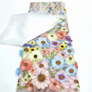 Ba chiều hoa Organza vải với 3D ĐÍNH THÊU màu sắc mới phù hợp với lưới thêu cho trang phục phụ kiện - Product Image 2