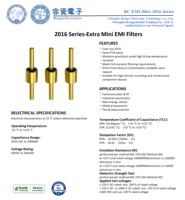 Filtre EMI de type 2016 12pF NPO 200V pour circuits électroniques de précision.