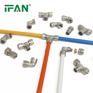 Ifanplus ASTM f877 Sliver <span class=keywords><strong>pex</strong></span> 16mm-32mm khớp nối khuỷu tay TEE phụ kiện nén đồng thau - Product Image 2