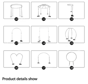 حامل خلفية مستطيل قابل للتعديل للزفاف، طقم أنابيب ثقيلة مع ستائر، إطار ألومنيوم لخلفية الصور وجدار الزهور - Product Image 5