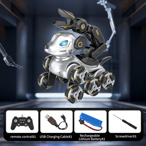 Chien robot mécanique intelligent à 8 roues avec griffe supérieure, dérapages et figures télécommandées, lumières et musique synchronisées, utilisation <span class=keywords><strong>facile</strong></span> pour les débutants - Product Image 1