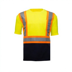 เสื้อยืดสะท้อนแสง Hi Vis สำหรับผู้ชาย เสื้อทำงานเพื่อความปลอดภัยมองเห็นได้ชัดเจน น้ำหนักเบา สำหรับงานก่อสร้าง งานถนน - Product Image 1
