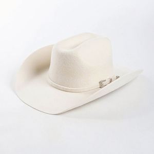 Autumn Winter New Fashion 100% Wool Felt Cowboy <b>Hat</b> Buckle Decorative Warped Wide Brim <b>for</b> Outdoor Fishing Travel Warm Adults - Product Image 6