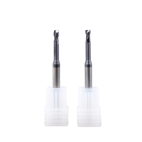 Fraise à queue carrée à 2 dents en carbure monobloc, revêtement TiSiN, HRC55 pour acier trempé, fraisage CNC de cavités profondes, personnalisable OEM