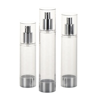 Bouteilles vides de lotion pour le visage en argent de 80ml, 100ml, 120ml, flacon cosmétique de luxe sans air avec pompe