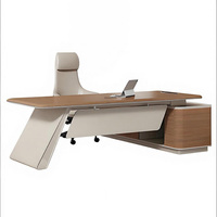 Bureau moderne en forme de L, bureau de direction en bois de luxe, table et chaise de direction, mobilier personnalisable