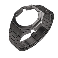 Bracelet de montre sport Gshock GA2100 en acier inoxydable - Noir de luxe