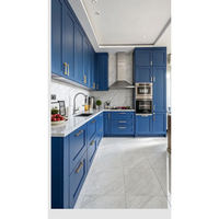 Armoire élégante de style Shaker en bois massif, armoire de cuisine sur mesure avec un ensemble de meubles de cuisine intelligents de couleur vert vintage