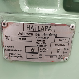 Groupe électrogène marin HATLAPA W420 haute performance 345 M/h 70,5 kW pour systèmes de démarrage de moteurs de navires - Product Image 5