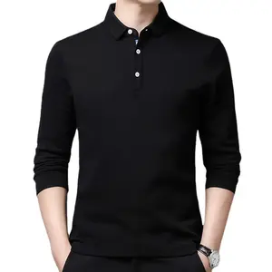 골프 긴 소매 티셔츠 남성 폴로 칼라 탑 비즈니스 레저 젊고 중년의 로고 자수 맞춤 폴로 셔츠