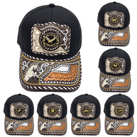 Gorra de Béisbol Unisex con Logo 3D de Metal Estilo Occidental, Estampado en Serigrafía, Cierre a Presión, Moderna, de Mezclilla y Lona, para Pesca y Playa