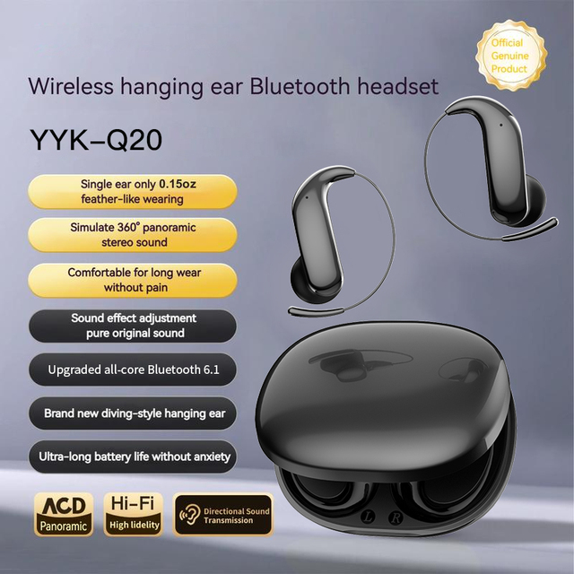 YYK-Q20 AI-powered Wireless Headphones Earbud Headphonesultra-comfortable Headphones Designed for Running and ExerciseClear Call