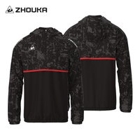 MOQ rendah kustom dicetak pola Logo tim jaket olahraga sepak bola Windbreaker Tracksuit cepat kering sejuk tahan air pria jaket sepak bola