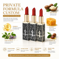 Rouge à lèvres mat de luxe style égyptien, gaufré 3D, marque privée, logo personnalisé, longue tenue, waterproof, maquillage rétro, rouge