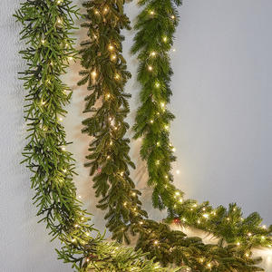 Couronne d'arbre de Noël créative en rotin <span class=keywords><strong>porte</strong></span> de flocage lumineuse en rotin de Noël suspendu pour décor d'atmosphère festive - Product Image 1