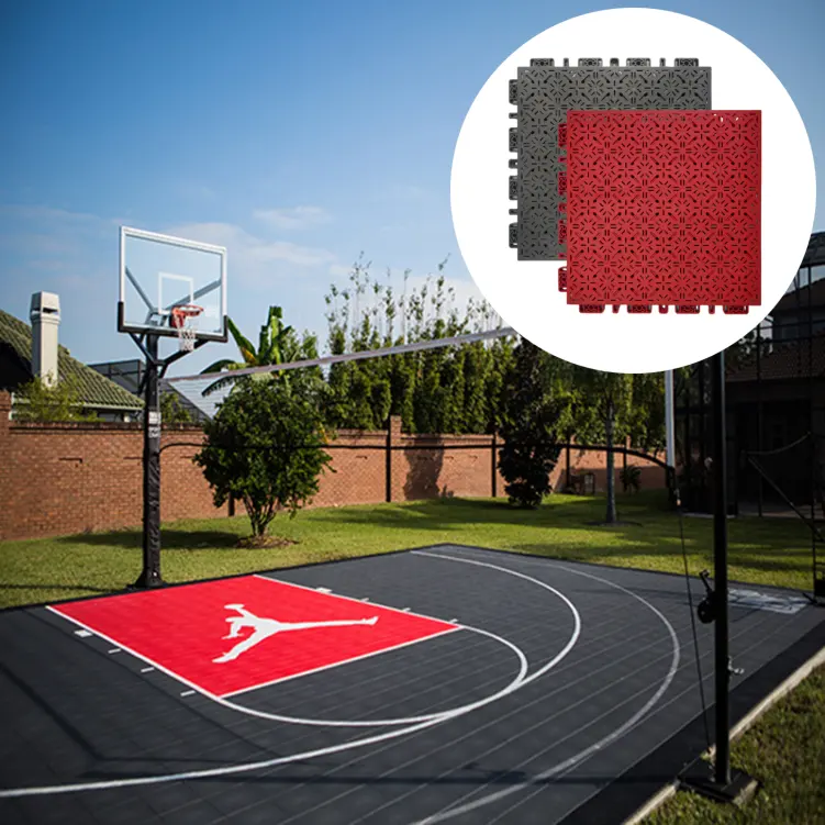 customised water repellent interlocking outdoor badminton basketball flooring sport court tiles