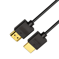 Câble HDMI 3D 36AWG Ultra Flexible Super mince demande du client Support 4K 1080P 2160P HDTV ps-slim HDMI 12 mois sac en plastique doré