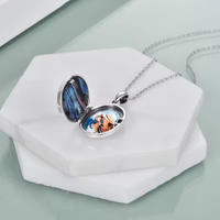 Collier avec pendentif photo Arbre de Vie en argent sterling S925 et coquille d'ormeau, cadeau unique pour femmes