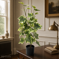 Plante artificielle de patate douce variegée de 60 cm de haut, feuillage réaliste vert et blanc, fausse plante en pot pour villa et hôtel