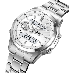 SKMEI 2284 Classique Montre Digitale pour Homme en Acier Inoxydable avec Heure Universelle - Product Image 3