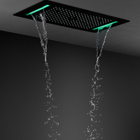 Ensemble de robinets de douche thermostatiques 6 fonctions encastrés au plafond, colonne de douche pluie, brume, cascade, massage, pommeau de douche 4 pouces pour hôtel