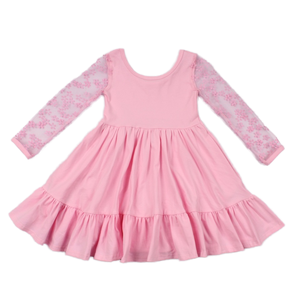 Ingrosso abito da principessa per bambine con scollo a trapezio in cotone gonna a trapezio estivo Casual per bambini al ginocchio - Product Image 1