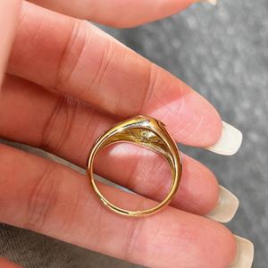 Xinfly Solid 18K Gold Lab Grown Diamond Band <b>Rings</b> Set Dainty Cross Twist V Shape Solitaire AU750 Daily Gift Factory Price - Product Image 3