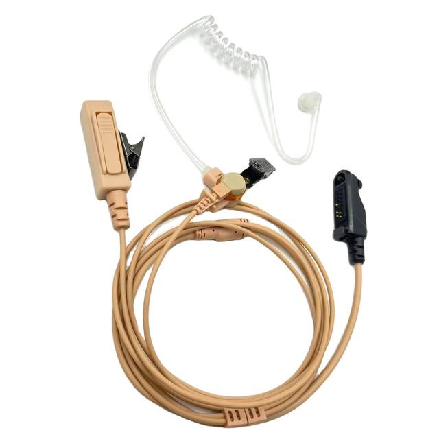 Aselsan 3700 Walkie Talkie Headset Security Bodyguard Acoustic Tube Earpiece with PTT Mic 2-Wire for Two Way Radio