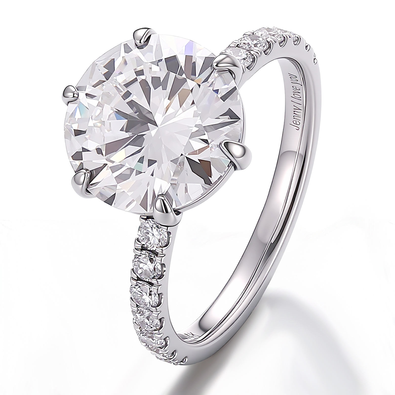 แหวนเงินแท้ 925 ชุบทอง ประดับเพชรแล็บ