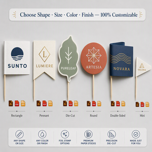 Banderín de Papel Personalizado para Alimentos |   Impresión Digital Estándar para Tiendas de Té de Burbujas y Postres - Product Image 3