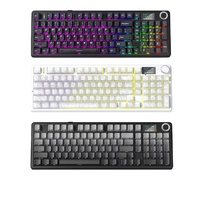 AULA F99 Max 96% Keyboard Mekanik Nirkabel Layar Pintar Tombol Putar Gasket Hot Swappable RGB Tri Mode 8000mAh PBT Keycaps Gaming