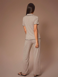 Premium 100% Organic Cotton Homewear Women Pyjamas Breathable Bamboo Women Loungewear GOTS Certified <b>Pajamas</b> Set - Product Image 2