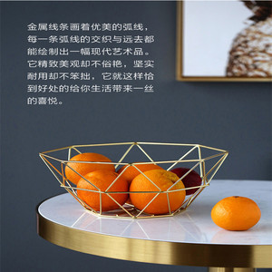 <span class=keywords><strong>2019</strong></span> Nouveau Métal fil de métal Doré rond fruits panier - Product Image 2