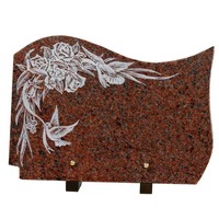 Plaques en pierre naturelle, 1 pièce, style français, en granit rouge, pierre naturelle, commémorative, vente en gros
