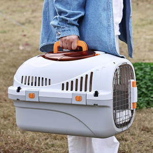 Cage de <span class=keywords><strong>transport</strong></span> pour animaux de compagnie professionnelle, grande capacité, légère, avec boucle de sécurité, vue panoramique transparente - Product Image 4