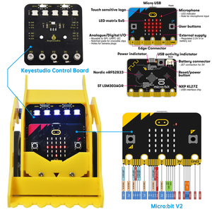 Keyestudio ชุด V2.0รถขนาดเล็กแบบตั้งโต๊ะขนาดเล็กก้านอัจฉริยะหุ่นยนต์ศึกษาสำหรับไมโครบิตที่ไม่มีบอร์ดควบคุม - Product Image 5