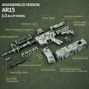 도매 LT 1:3 금속 총 장난감 미니어처 <span class=keywords><strong>AR15</strong></span> 정글 위장 스케일 조립 키트 금속 총 모델 (성인용) - Product Image 3