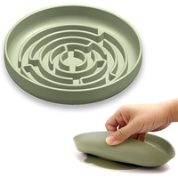 Bol à nourriture pour animaux de compagnie en silicone antidérapant personnalisé, rond, labyrinthe, pour chat et chien, bol à lécher lent, bols et mangeoires pour animaux de compagnie personnalisés