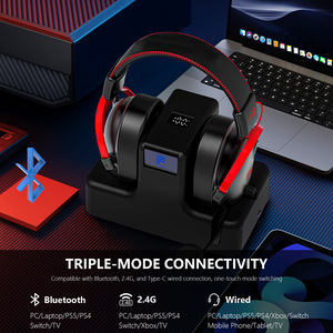 Phong Cách Mới Hơn Tai Tiếng Ồn Hủy Bỏ Chơi Game Tai Nghe Với Sạc Cơ Sở Kết Nối USB Cho <span class=keywords><strong>Bluetooth</strong></span> 2.4G Không Dây Hàng Loạt Nhỏ - Product Image 4