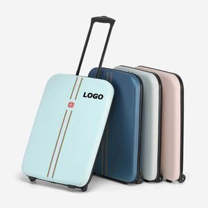 Foldable Rolling Suitcase Handle-Lightweight ABS+PC 20'/24" Carry Luggage Silk Screen Printed Business Travel Promotional <b>Gifts</b> - Product Image 1