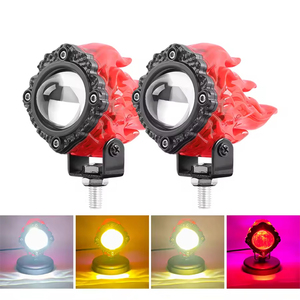 12V 24V voiture moto projecteur blanc jaune LED brouillard conduite lumière avec <span class=keywords><strong>Devil</strong></span> Eyes 3500K 4500K 6500K Moto éclairage pièces - Product Image 2