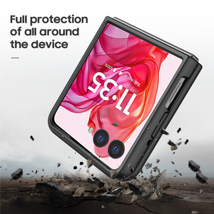 Trường hợp điện thoại với bao da vành đai <span class=keywords><strong>Clip</strong></span> trở lại cho Motorola Moto RAZR 50 2024 trường hợp carbon fibre mô hình dây đeo cổ tay điện thoại da trường hợp - Product Image 3