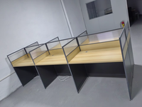 Ensemble de chaises de bureau de poste de travail de cloison de bureau moderne simple pour 1-6 personnes matériau MDF avec style bois mélaminé