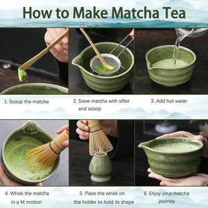 Juego de Batidor de Matcha, Tazón de Matcha con Boquilla y Soporte, Cuchara de Bambú para Matcha y Tamizador de Acero Inoxidable - Product Image 4