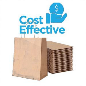 Sac de transport en papier kraft classique, écologique, réutilisable, durable, avec poignées torsadées |   Personnalisable pour les expositions et les supermarchés - Product Image 1