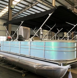 Meilleurs bateaux pontons de pêche modèles réduits de bateaux motorisés grand ponton de plaisance en aluminium <span class=keywords><strong>bateau</strong></span> de fête en aluminium avec moteur électrique - Product Image 3