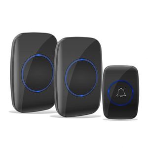 AC Plug-in A10 Smart Home Dingdong <b>Wireless</b> Doorbell Kit 2 <b>Transmitter</b> 1 Receiver Apartment Use IP55 Waterproof 60 Ringtones - Product Image 1