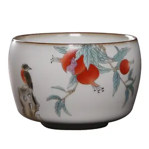 Master seramik Kung Fu çay seti tek el yapımı geniş ağızlı çay bardağı kişisel kupası