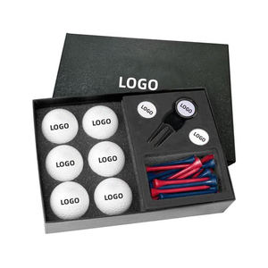Ensemble cadeau de marqueurs de balle magnétiques vierges avec logo personnalisé du fabricant, tees de golf, balles de golf et outil de réparation de divots de golf - Product Image 1
